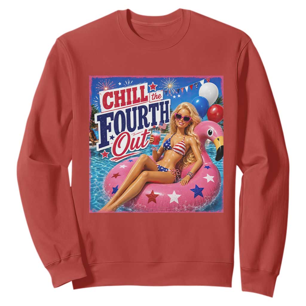 Chill The Fourth Out Doll Meme 4th of July Sweatshirt