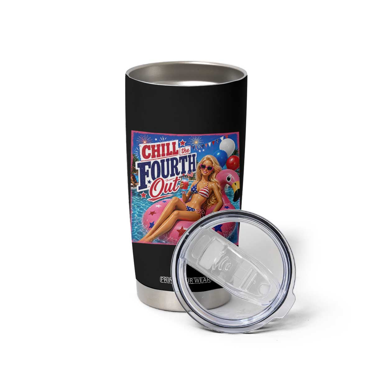 Chill The Fourth Out Doll Meme 4th of July Tumbler Cup