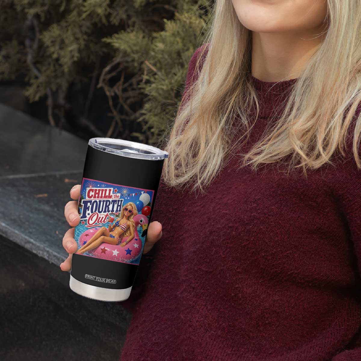 Chill The Fourth Out Doll Meme 4th of July Tumbler Cup