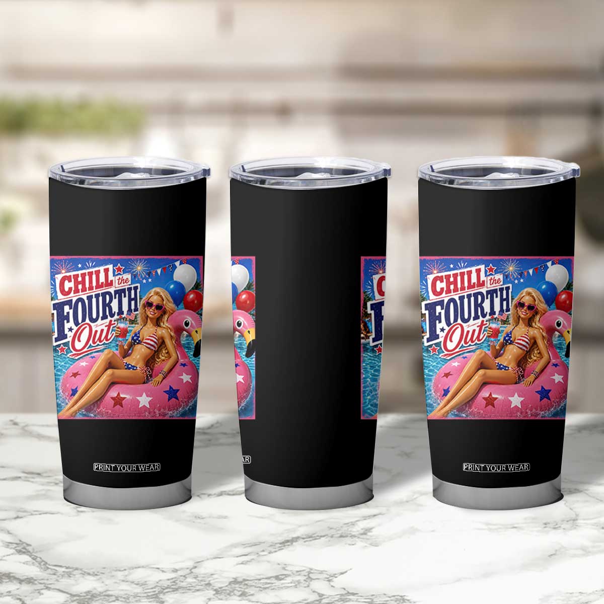 Chill The Fourth Out Doll Meme 4th of July Tumbler Cup