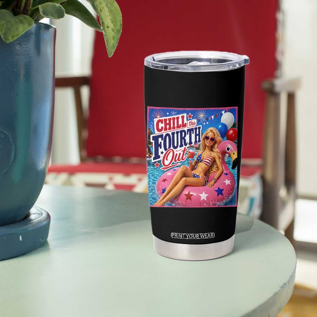 Chill The Fourth Out Doll Meme 4th of July Tumbler Cup