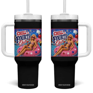Chill The Fourth Out Doll Meme 4th of July Tumbler With Handle