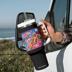 Chill The Fourth Out Doll Meme 4th of July Tumbler With Handle