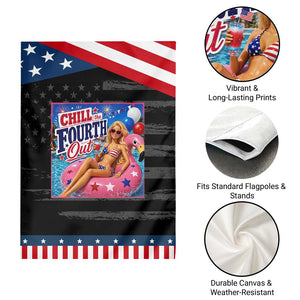 Chill The Fourth Out Doll Meme 4th of July Patriotic Garden Flag