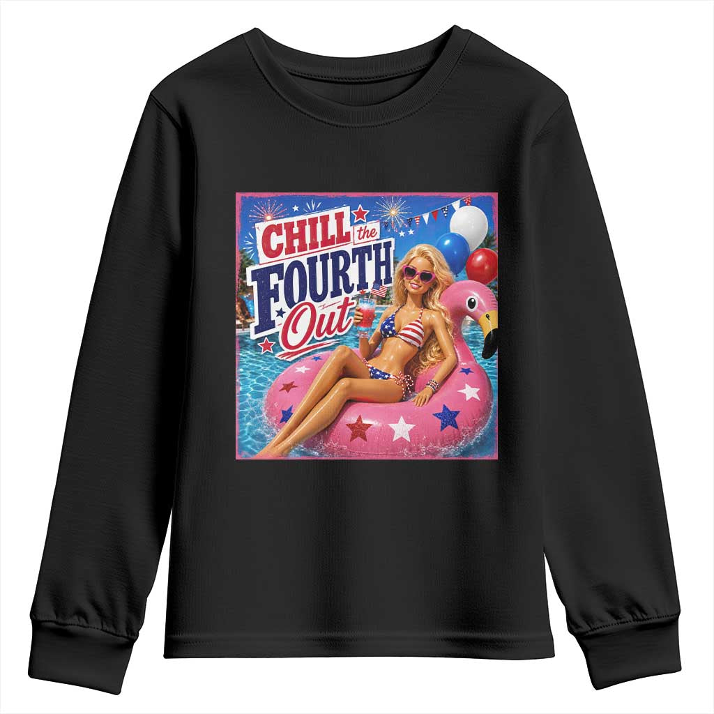 Chill The Fourth Out Doll Meme 4th of July Youth Sweatshirt TS11 Black Print Your Wear