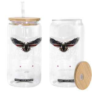 We The People Patriotic Bald Eagle USA 250th Anniversary Bold Proud Free Glass Can