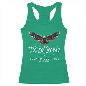 We The People Patriotic Bald Eagle USA 250th Anniversary Bold Proud Free Racerback Tank Top