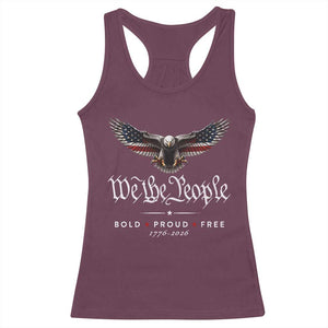 We The People Patriotic Bald Eagle USA 250th Anniversary Bold Proud Free Racerback Tank Top