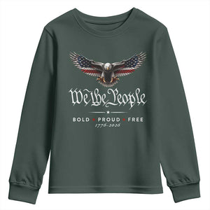 We The People Patriotic Bald Eagle USA 250th Anniversary Bold Proud Free Youth Sweatshirt