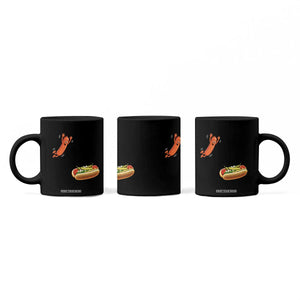 Funny Chicago Style Hot Dog Sausage Jumping Into Bun BBQ Coffee Mug