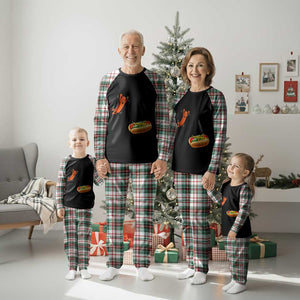 Funny Chicago Style Hot Dog Sausage Jumping Into Bun BBQ Plaid Pajama Set
