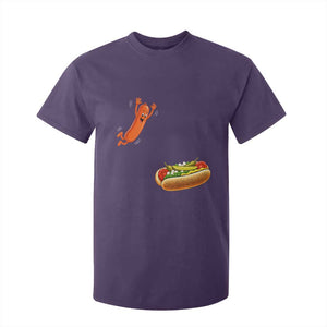 Funny Chicago Style Hot Dog Sausage Jumping Into Bun BBQ T Shirt For Kid