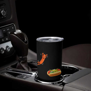 Funny Chicago Style Hot Dog Sausage Jumping Into Bun BBQ Tumbler Cup