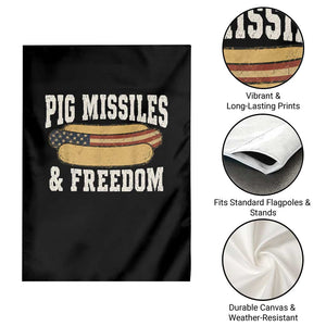 Pig Missiles And Freedom 4th of July Patriotic Hotdog Garden Flag