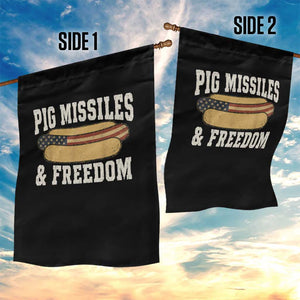 Pig Missiles And Freedom 4th of July Patriotic Hotdog Garden Flag