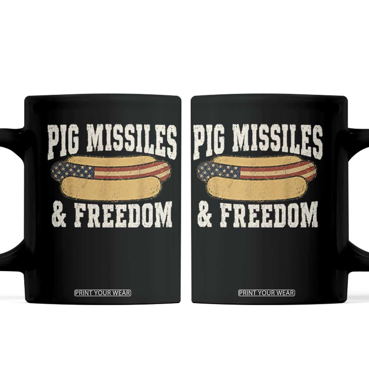 Pig Missiles And Freedom 4th of July Patriotic Hotdog Coffee Mug