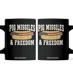 Pig Missiles And Freedom 4th of July Patriotic Hotdog Coffee Mug