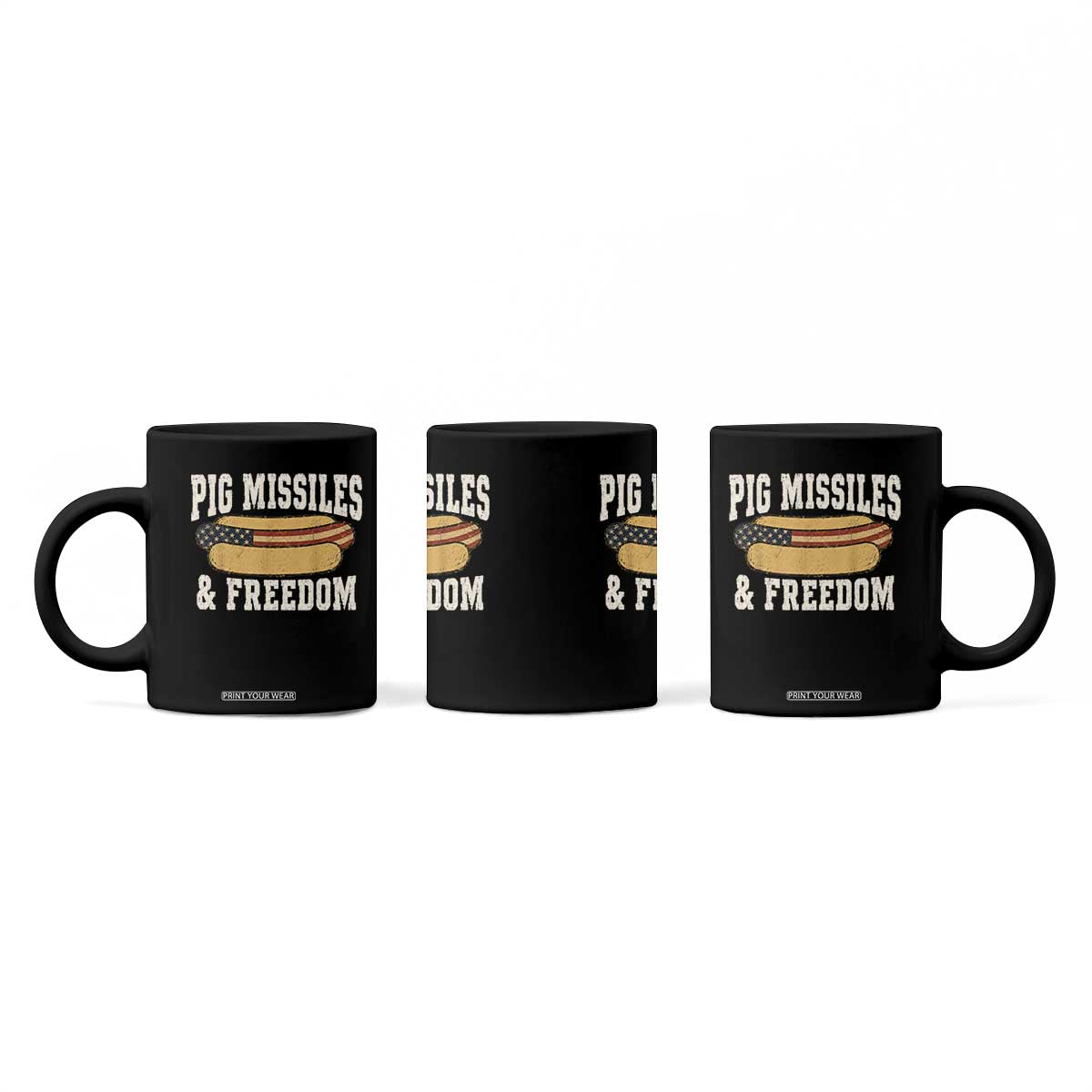 Pig Missiles And Freedom 4th of July Patriotic Hotdog Coffee Mug