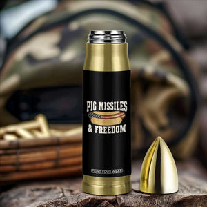 Pig Missiles And Freedom 4th of July Patriotic Hotdog Bullet Tumbler