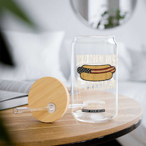 Pig Missiles And Freedom 4th of July Patriotic Hotdog Glass Can