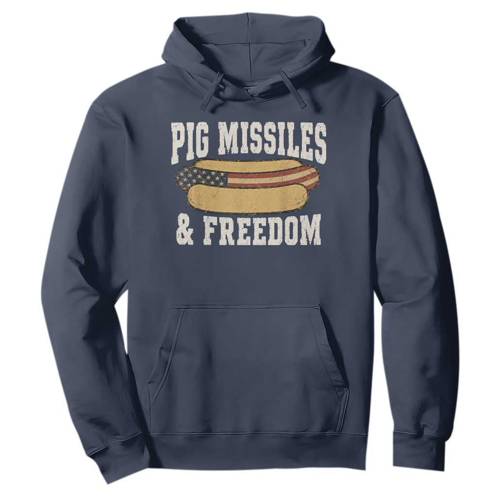 Pig Missiles And Freedom 4th of July Patriotic Hotdog Hoodie