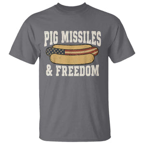Pig Missiles And Freedom 4th of July Patriotic Hotdog T Shirt