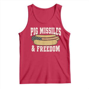 Pig Missiles And Freedom 4th of July Patriotic Hotdog Tank Top
