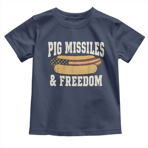 Pig Missiles And Freedom 4th of July Patriotic Hotdog Toddler T Shirt