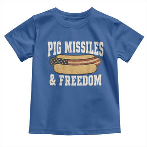 Pig Missiles And Freedom 4th of July Patriotic Hotdog Toddler T Shirt