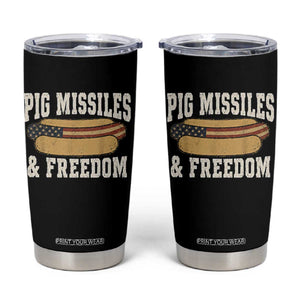Pig Missiles And Freedom 4th of July Patriotic Hotdog Tumbler Cup