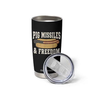 Pig Missiles And Freedom 4th of July Patriotic Hotdog Tumbler Cup