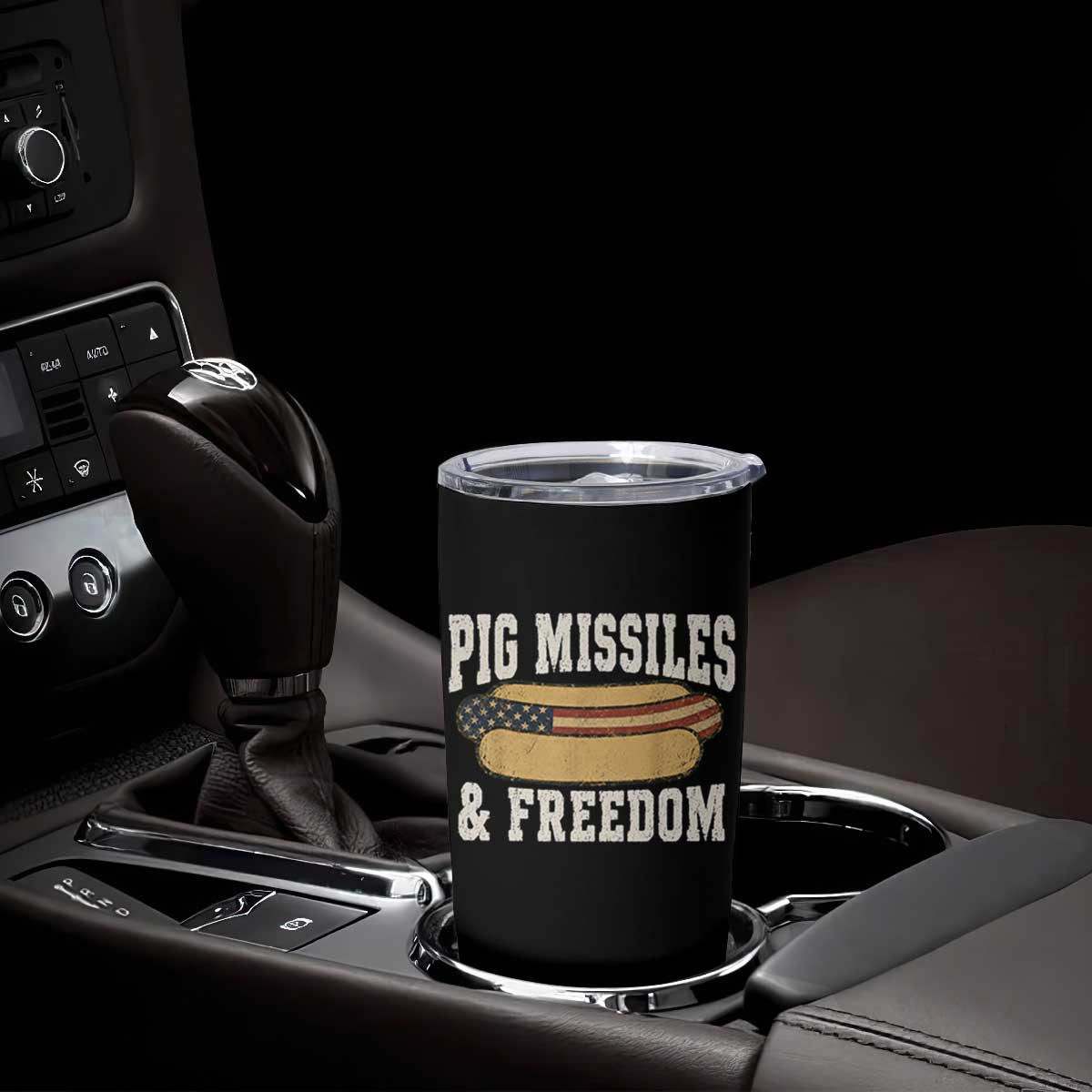 Pig Missiles And Freedom 4th of July Patriotic Hotdog Tumbler Cup