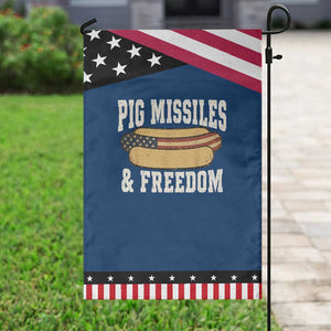 Pig Missiles And Freedom 4th of July Patriotic Hotdog Patriotic Garden Flag TS11 Classic Blue Black Print Your Wear
