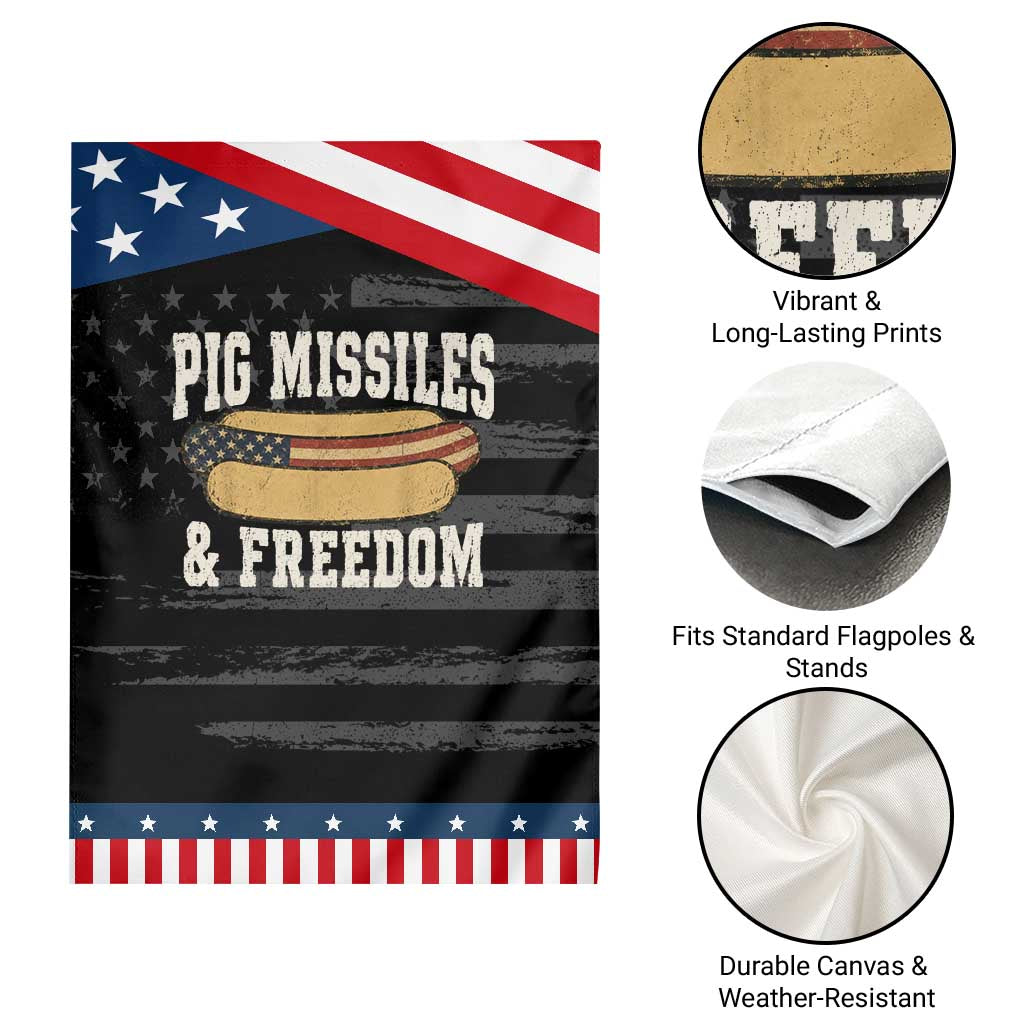Pig Missiles And Freedom 4th of July Patriotic Hotdog Patriotic Garden Flag TS11 Print Your Wear