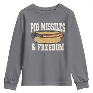Pig Missiles And Freedom 4th of July Patriotic Hotdog Youth Sweatshirt
