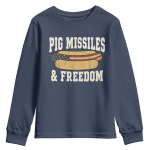 Pig Missiles And Freedom 4th of July Patriotic Hotdog Youth Sweatshirt
