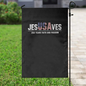 Jesus Saves USA 250th Anniversary Garden Flag 250 Years of Fath And Freedom 4th of July