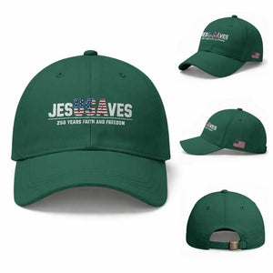 Jesus Saves USA 250th Anniversary Baseball Cap 250 Years of Fath And Freedom 4th of July