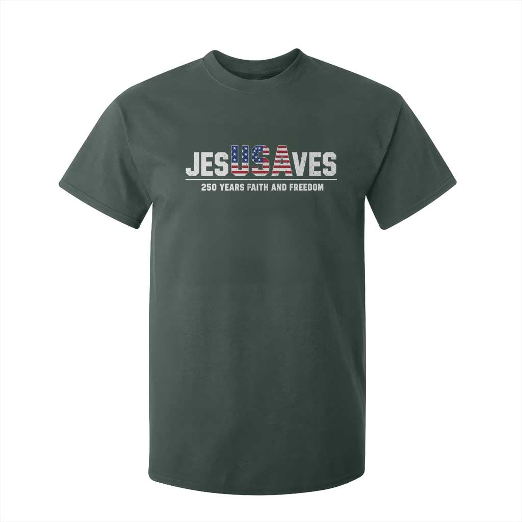 Jesus Saves USA 250th Anniversary T Shirt For Kid 250 Years of Fath And Freedom 4th of July