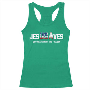 Jesus Saves USA 250th Anniversary Racerback Tank Top 250 Years of Fath And Freedom 4th of July