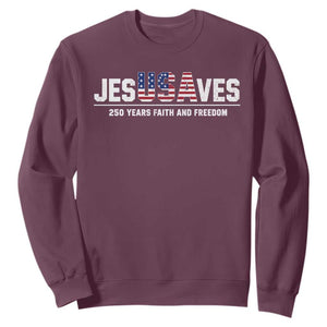 Jesus Saves USA 250th Anniversary Sweatshirt 250 Years of Fath And Freedom 4th of July