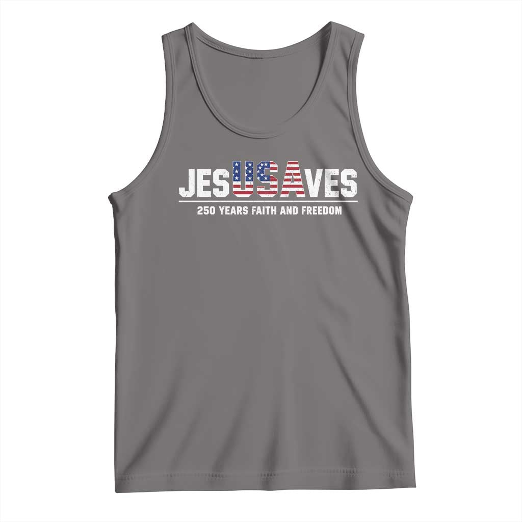 Jesus Saves USA 250th Anniversary Tank Top 250 Years of Fath And Freedom 4th of July
