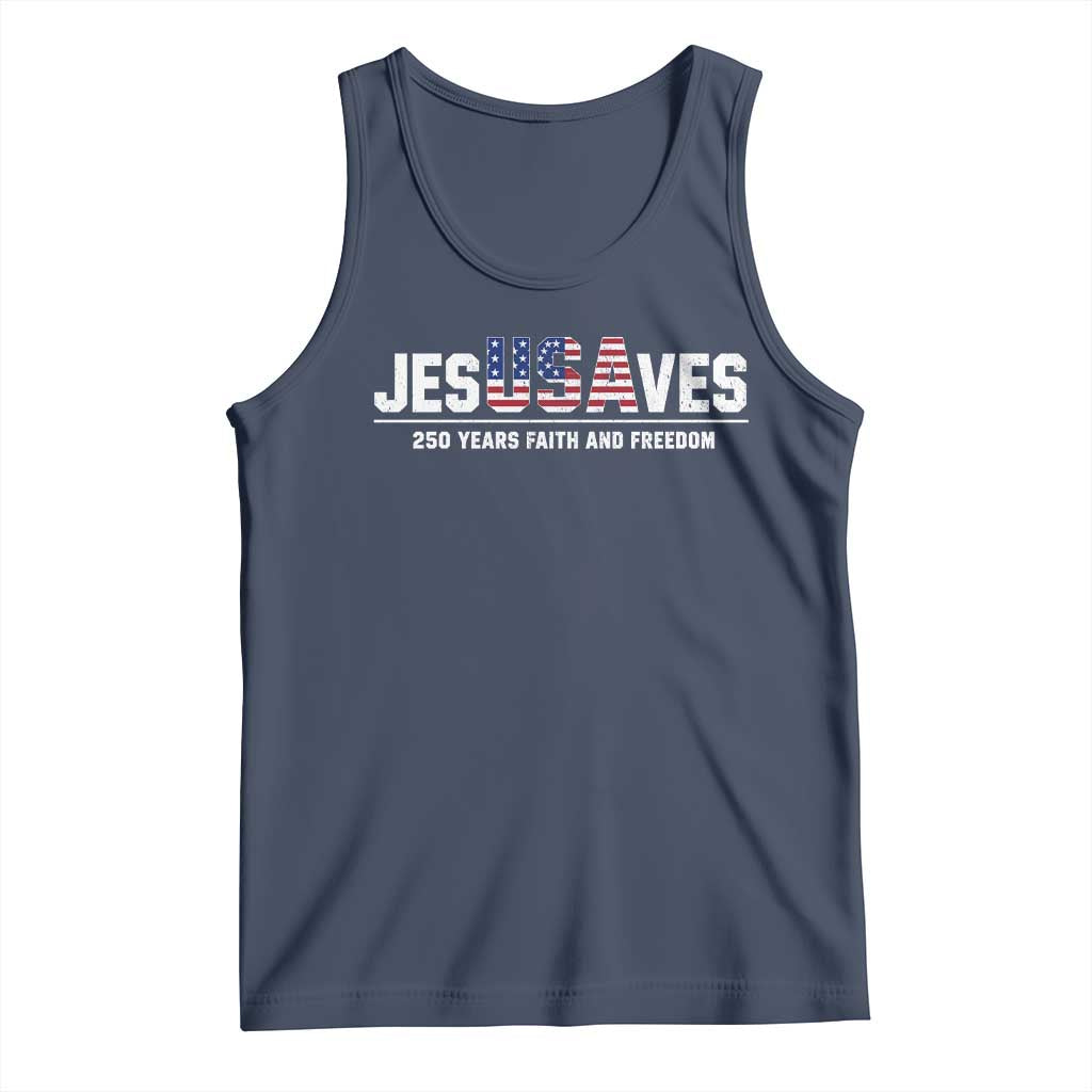 Jesus Saves USA 250th Anniversary Tank Top 250 Years of Fath And Freedom 4th of July