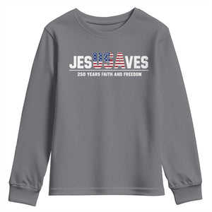 Jesus Saves USA 250th Anniversary Youth Sweatshirt 250 Years of Fath And Freedom 4th of July