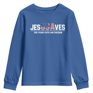 Jesus Saves USA 250th Anniversary Youth Sweatshirt 250 Years of Fath And Freedom 4th of July