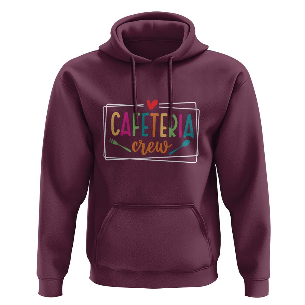 Cafeteria Crew Hoodie Lunch Lady Squad Spoon Fork TS11 Maroon Print Your Wear