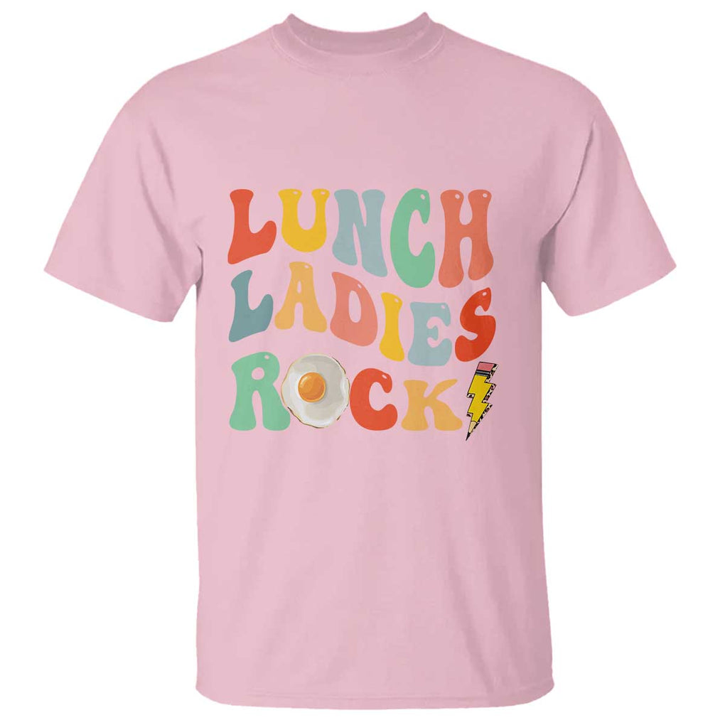 Lunch Ladies Rock T Shirt Retro Groovy Cafeteria Crew Egg Pencil TS11 Light Pink Print Your Wear