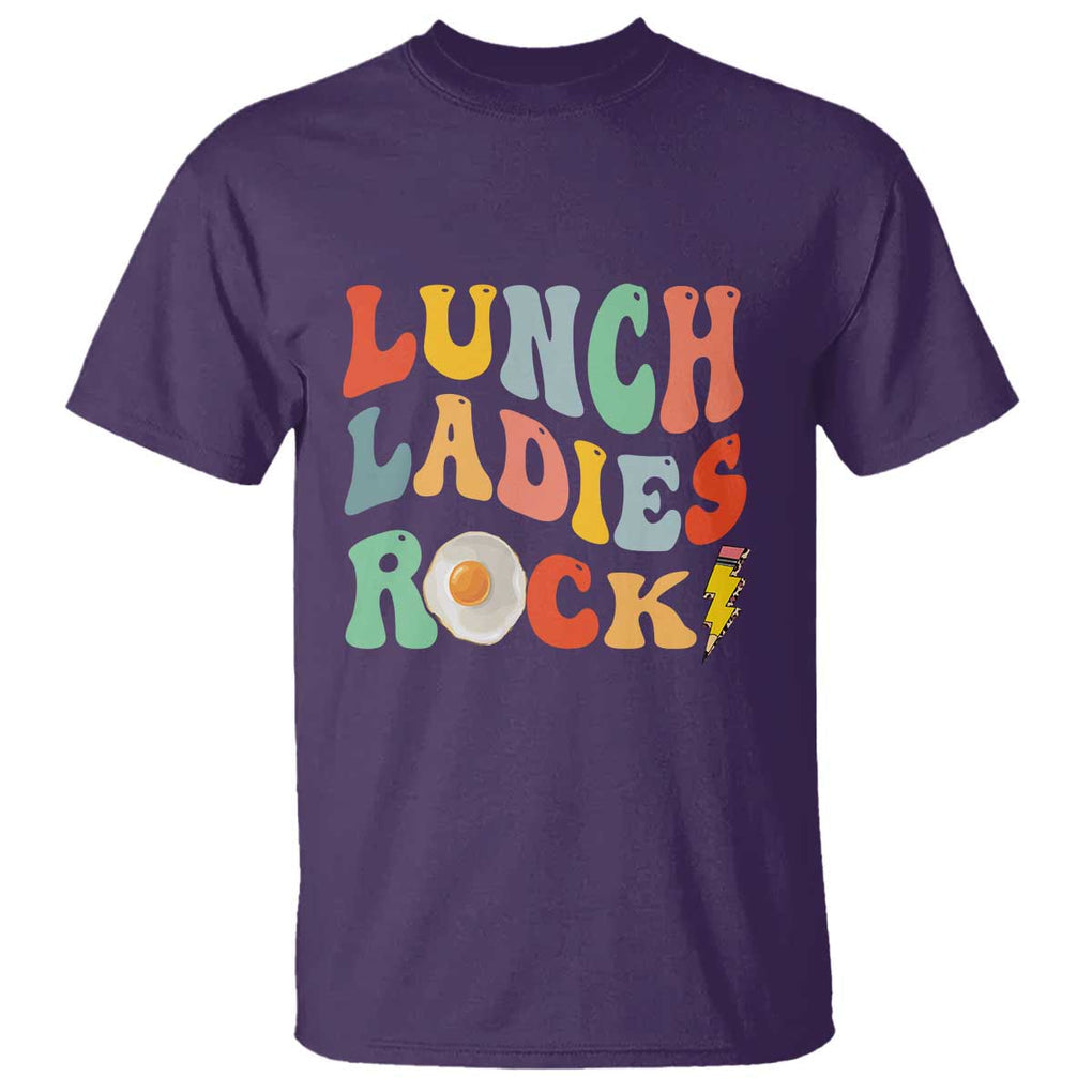 Lunch Ladies Rock T Shirt Retro Groovy Cafeteria Crew Egg Pencil TS11 Purple Print Your Wear