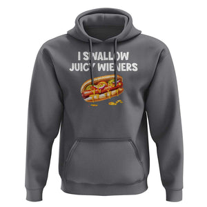 Funny Hotdog Hoodie I Swallow Juicy Wieners Joke Sarcastic TS11 Charcoal Print Your Wear