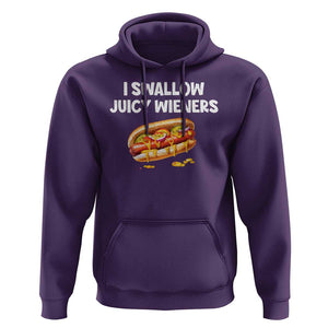 Funny Hotdog Hoodie I Swallow Juicy Wieners Joke Sarcastic TS11 Purple Print Your Wear